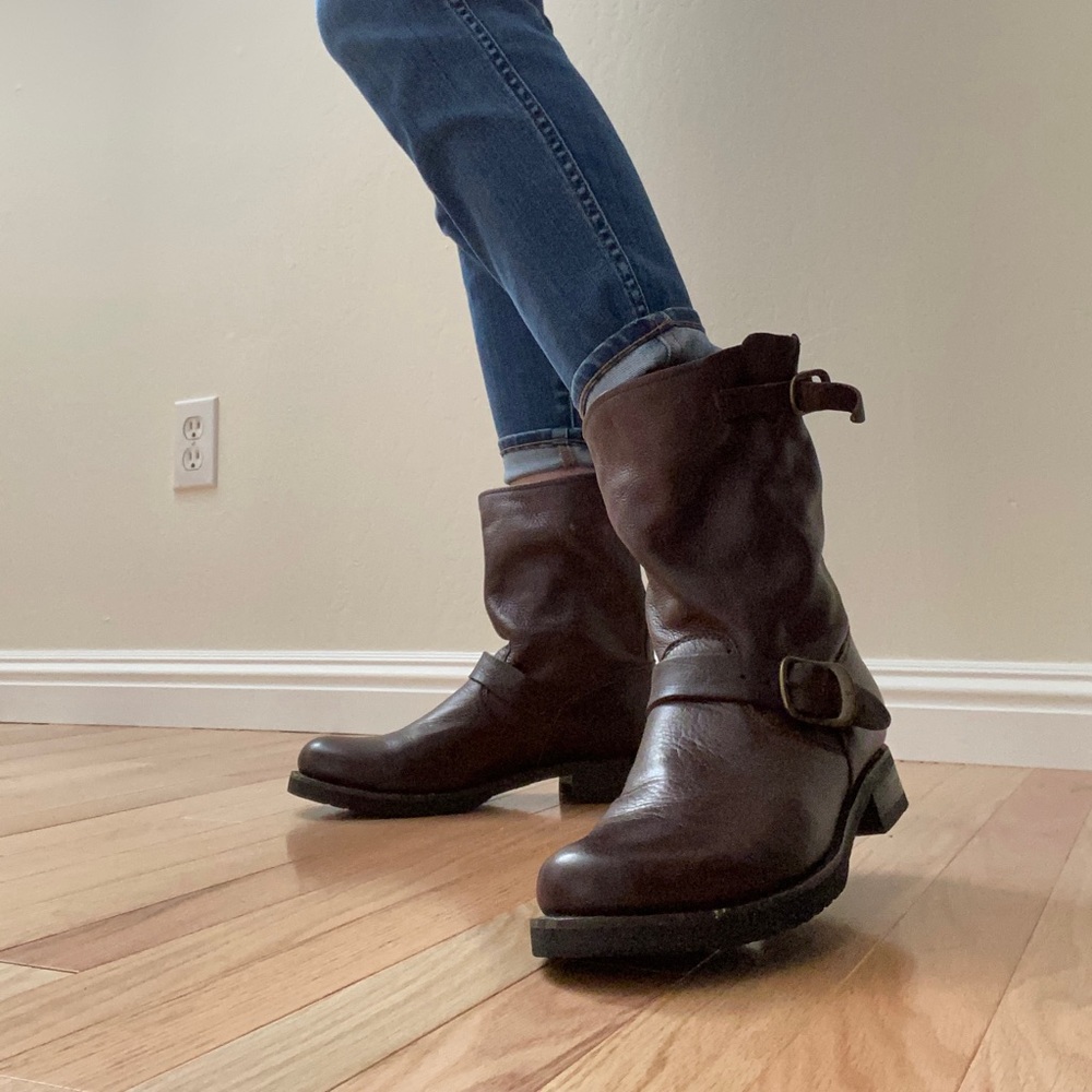 Veronica Short Frye Leather Boots